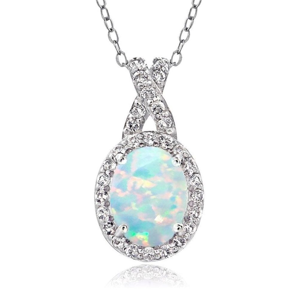 Elegant 18k Opal Pendant Necklace